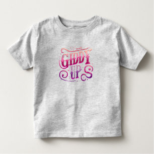 Camiseta Infantil Texto Giddy Up