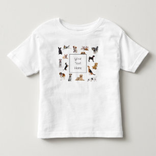 Camiseta Infantil Texto Personalizado Adorável de Vários Cachorros