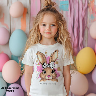 Camiseta Infantil Texto Personalizado do Arco Coquette Bunny Girl