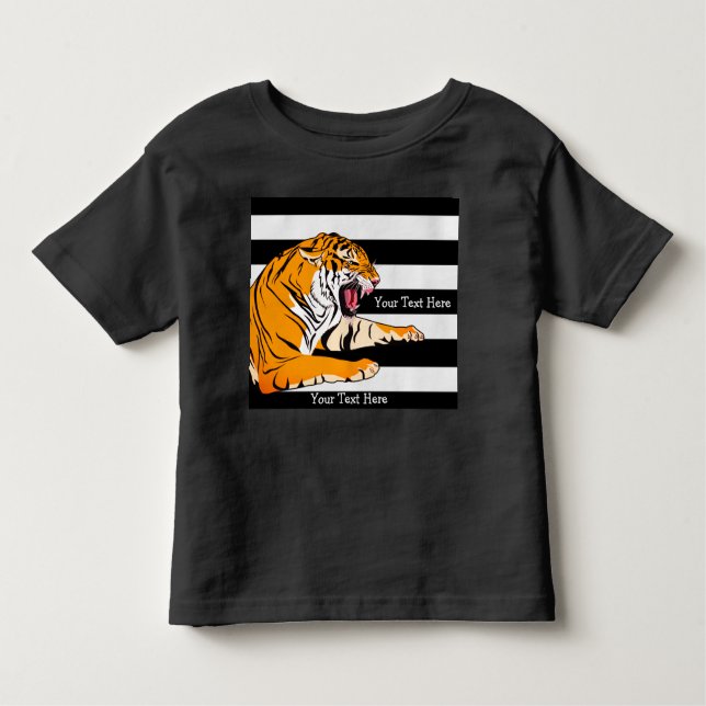 Camiseta Infantil Texto Personalizado/ Faixa de Gato do Zoológico Ra (Frente)