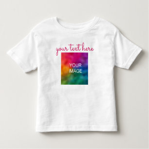 Camiseta Infantil Texto personalizado Foto frente e verso Impressão 