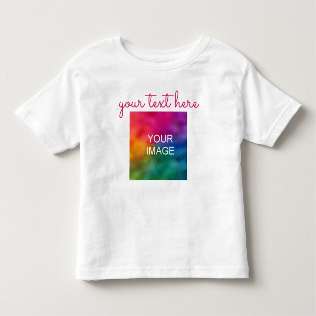Camiseta Infantil Texto personalizado Foto frente e verso Impressão  (Frente)