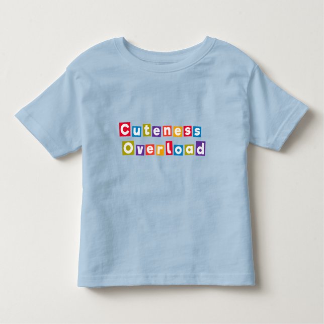 Camiseta Infantil Texto Vibrante Com Palavras Sobrecarga De Cuteness (Frente)
