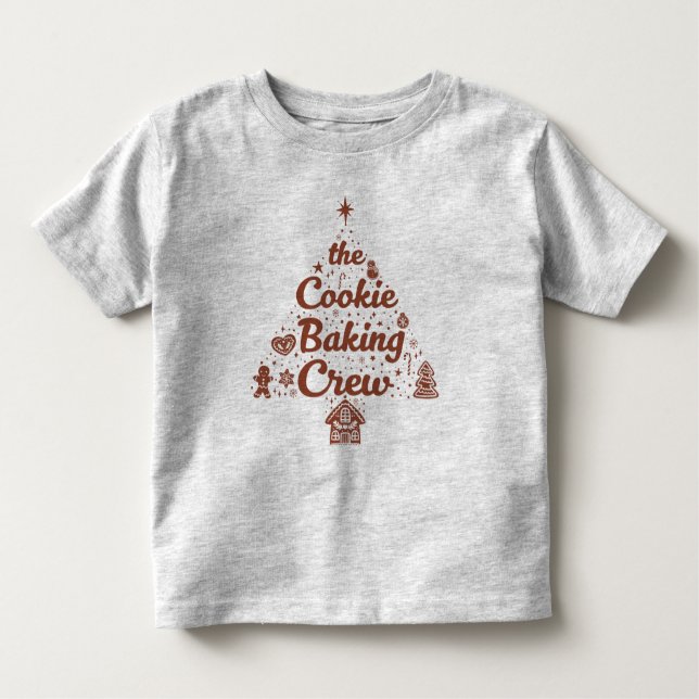 Camiseta Infantil The Cookie Baking Crew Christmas Tree Design (Frente)