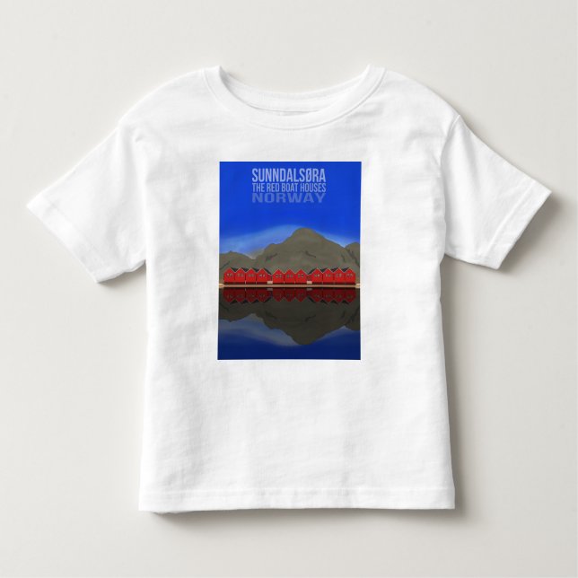 Camiseta Infantil The Red Boat Houses Sunndalsøra Noruega (Frente)