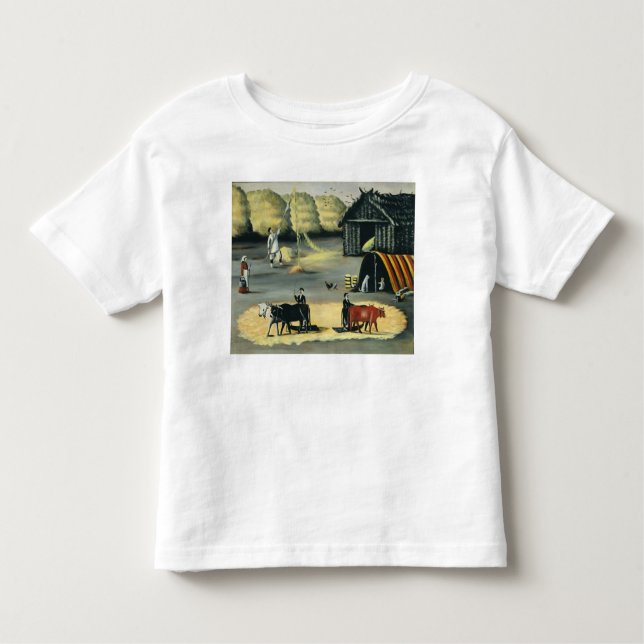 Camiseta Infantil Threshing o assoalho em um país Georgian (Frente)