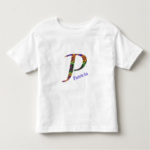 Camiseta Infantil Tie Dye Pattern Bright - Letra P Monograma