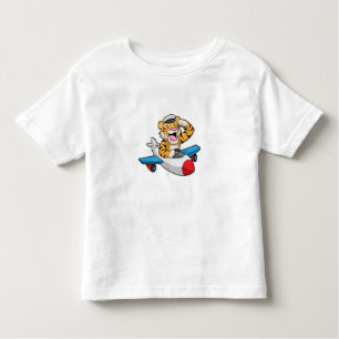 Camiseta Infantil Tiger como piloto no avião