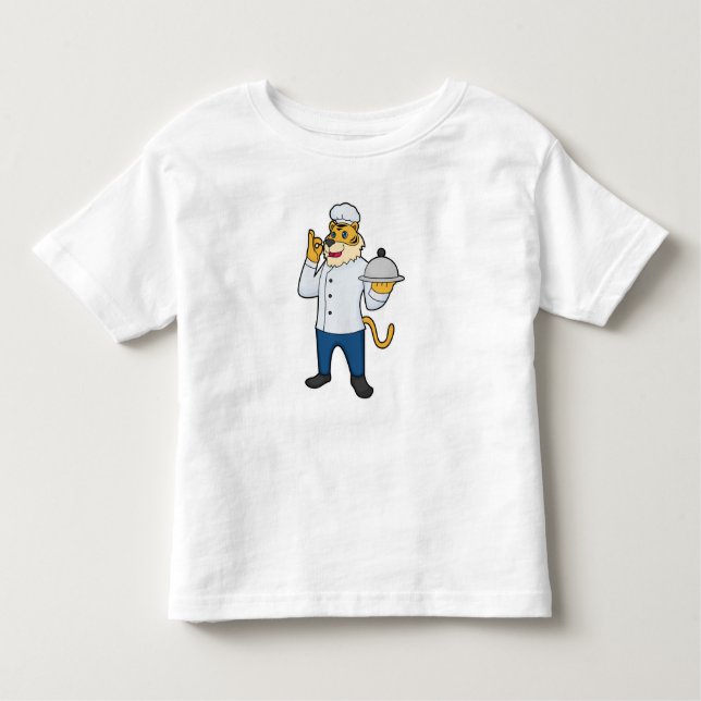 Camiseta Infantil Tiger Cook Chef Chapéu (Frente)