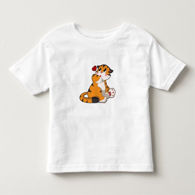 Camiseta Infantil Tigre com Coração (Frente)