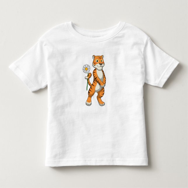 Camiseta Infantil Tigre com Daisy Flower (Frente)