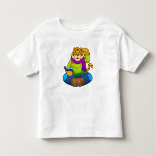 Camiseta Infantil Tigre como Nerd do Livro