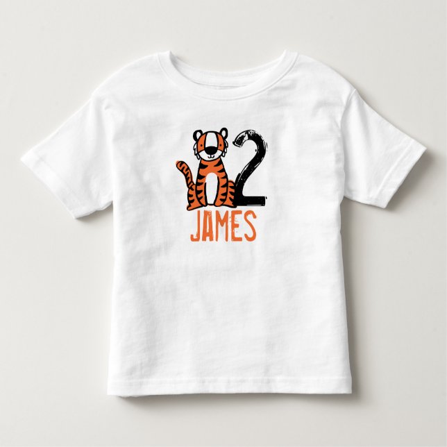 Camiseta Infantil Tigre de Cute Personalizado (Frente)
