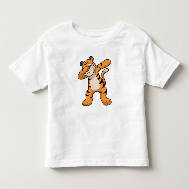 Camiseta Infantil Tigre no Separador Dança Hip Hop (Frente)