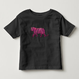 Camiseta Infantil Tigre Preto e Rosa Quente da Silhueta
