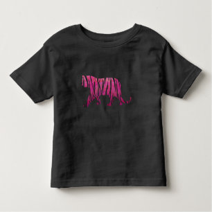Camiseta Infantil Tigre preto e rosa quente Silhouette