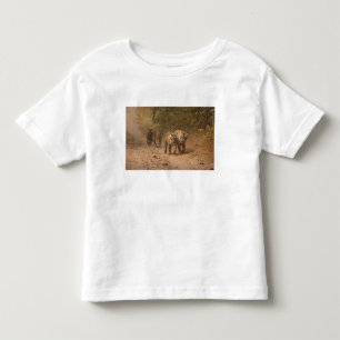 Camiseta Infantil Tigres de Bengala reais em movimento, Ranthambhor