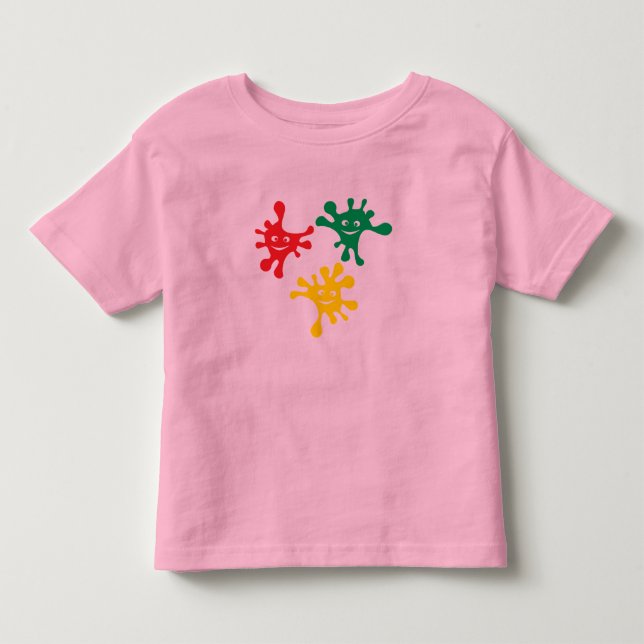 Camiseta Infantil Tinta sorridente e colorido (Frente)