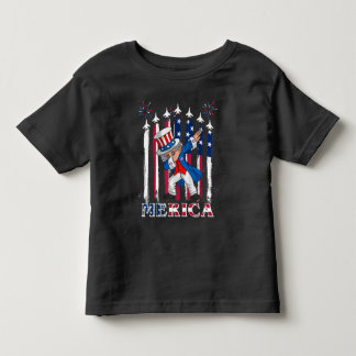 Camiseta Infantil Tio Patriótico Sam Dabbing 4 de julho