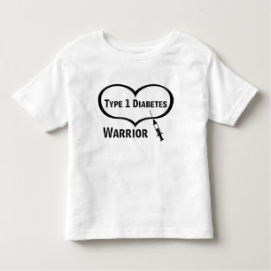 Camiseta Infantil Tipo 1 Guerreiro Diabetes Com Seringa Toddler Tee