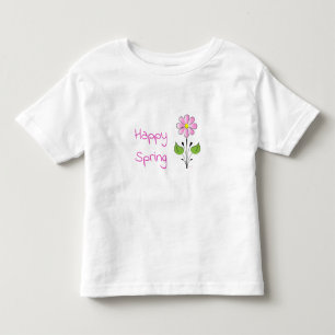 Camiseta Infantil Tipo rosa-Primavera feliz com ventilador cor-de-ro