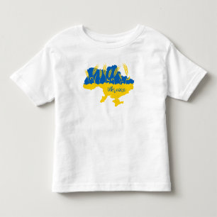Camiseta Infantil Tipografia da Ucrânia e orelha de trigo com pavilh