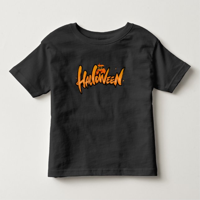 Camiseta Infantil Tipografia de Halloween (Frente)