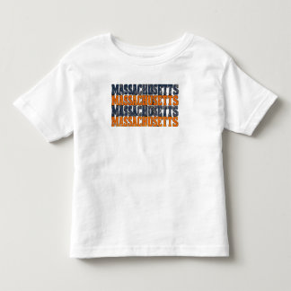 Camiseta Infantil Tipografia Empilhada Massachusetts Distorcida Vint
