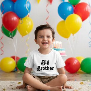 Camiseta Infantil Tipografia Preta Irmão Mais Velho