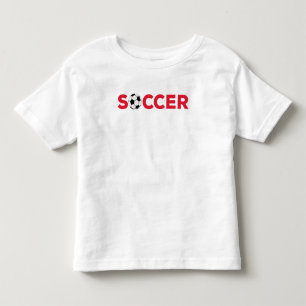 Camiseta Infantil Tipografia Vermelha Clássica de Futebol Negrito Fã