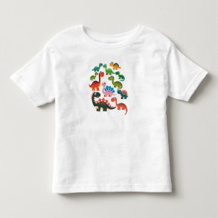 Camiseta Infantil Tipos De Dinossauros, Dinossauros Cutos
