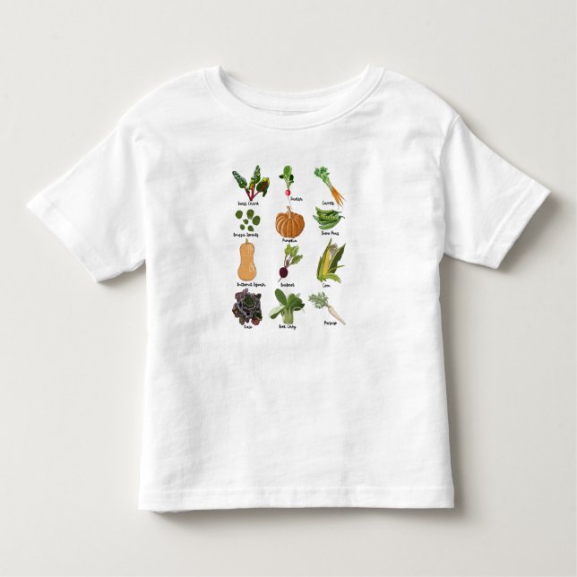 Camiseta Infantil Tipos de vegetais de outono (Frente)