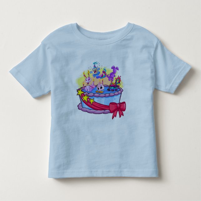 Camiseta Infantil Tiro do grupo do bolo de aniversário (Frente)