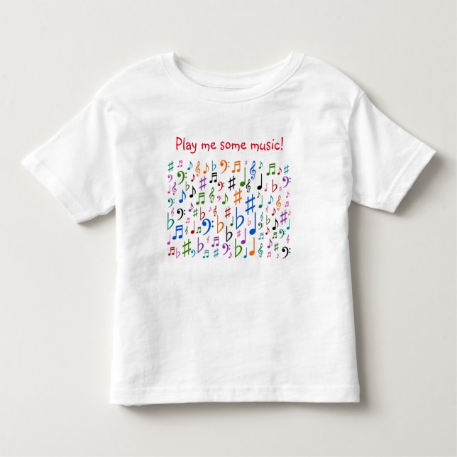 Camiseta Infantil Toca-me alguma música! (Frente)