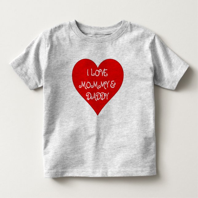 Camiseta Infantil Toddler, adoro MAMÃES e PAIS (Frente)