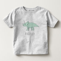 Toddler Boy Doodle Triceratops Dinossauro com Nome