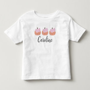 Camiseta Infantil Toddler Girls Orange Gingham Pumpkin Coquette