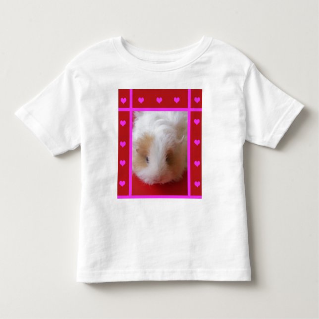 Camiseta Infantil Toddler Guiné Pig Hearts T Shirt (Frente)