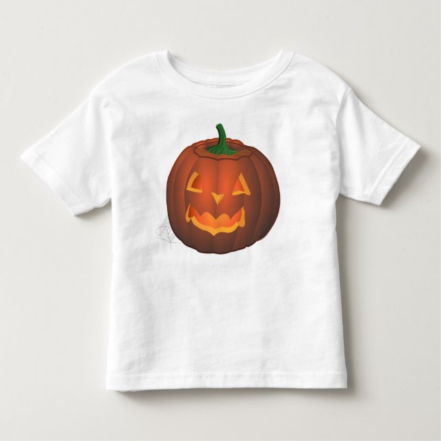 Camiseta Infantil Toddler Halloween T-Shirt Pumpkin Toddler Shirts (Frente)