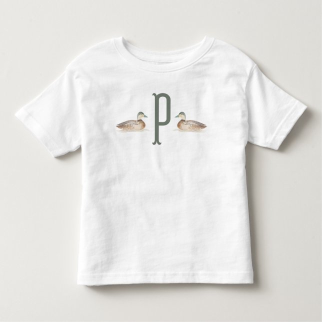 Camiseta Infantil Toddler Personalizou o Camisa-T do Pato-de-Mallard (Frente)