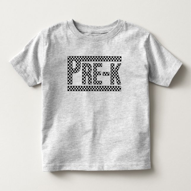 Camiseta Infantil Toddler Pré-K Checkered T-Shirt (Frente)