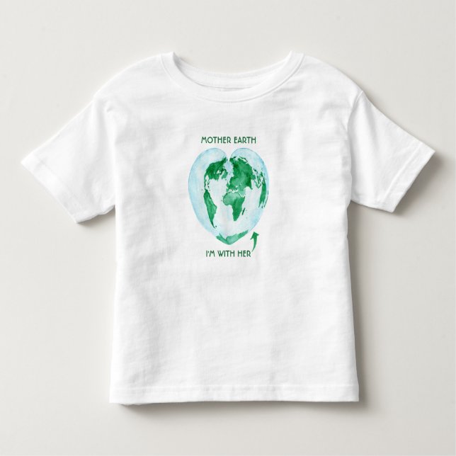 Camiseta Infantil Toddler Raglan T-Shirt - Mãe Terra Estou com Ela (Frente)