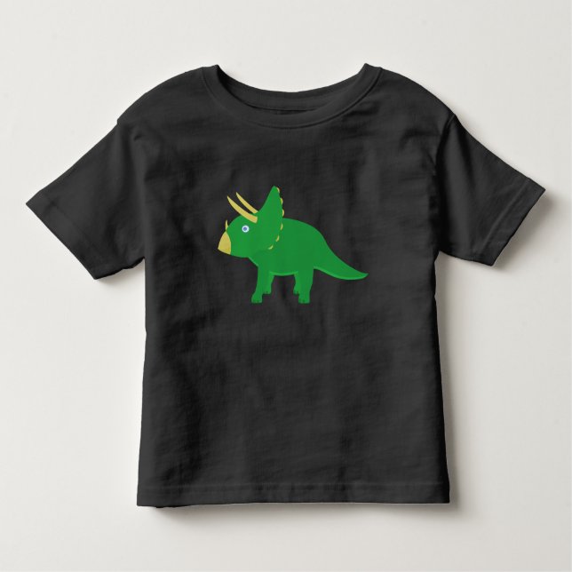 Camiseta Infantil Toddler T-Shirt com Tricerátops de desenho animado (Frente)