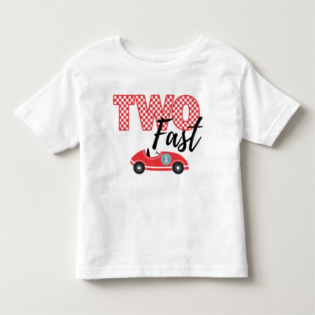 Camiseta Infantil Toddler T-Shirt, DOIS segundos aniversários Rápido (Frente)