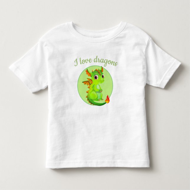 Camiseta Infantil Toddler T-Shirt-Green Dragon (Frente)