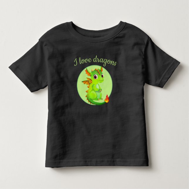 Camiseta Infantil Toddler T-Shirt-Green Dragon (Frente)