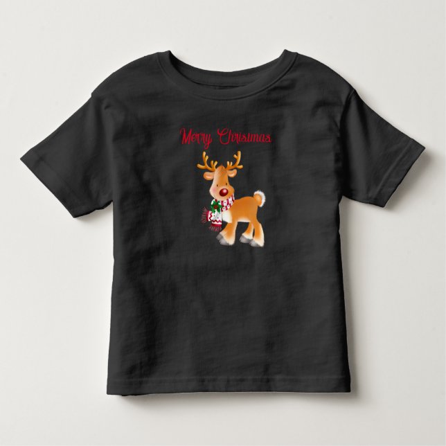 Camiseta Infantil Toddler T-Shirt Holiday Rudolph (Frente)
