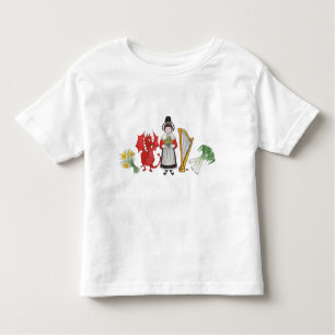 Camiseta Infantil Toddler T-shirt: Welsh Daffodils Dragon Leeks Harp