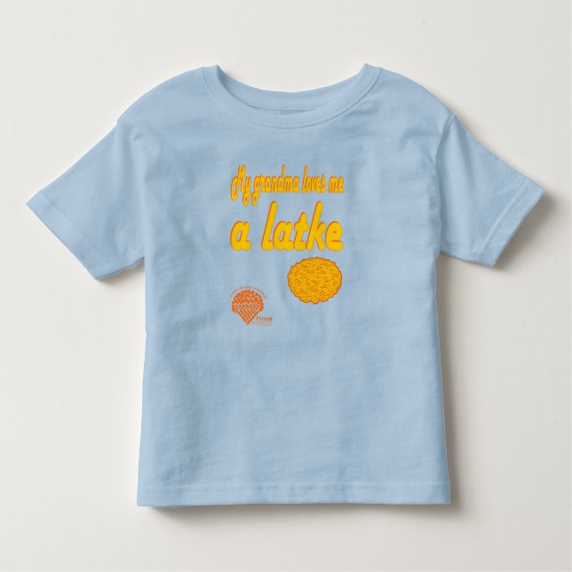 Camiseta Infantil Toddlers' Hanukkah Shirt - "Grandma loves me..." (Frente)