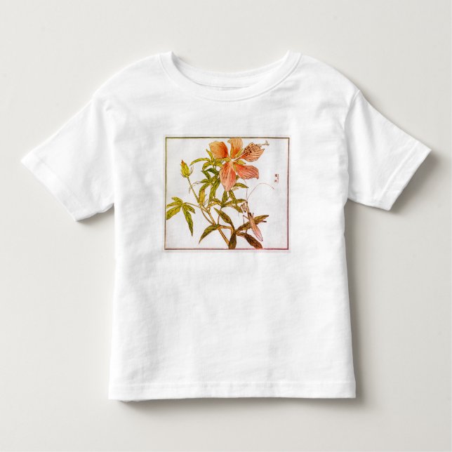 CAMISETA INFANTIL TODDLERS T-SHIRT COM FLORES NOME PERSONALIZADO (Frente)
